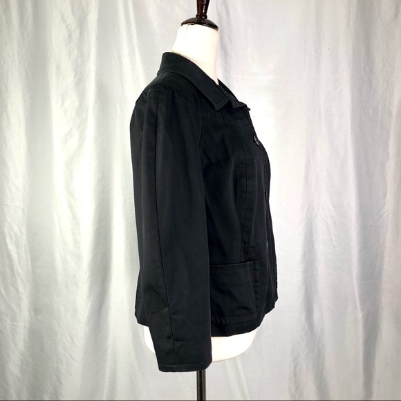 Talbots black jacket stretch slim fitting 3/4 sleeves 10 - Picture 3 of 9